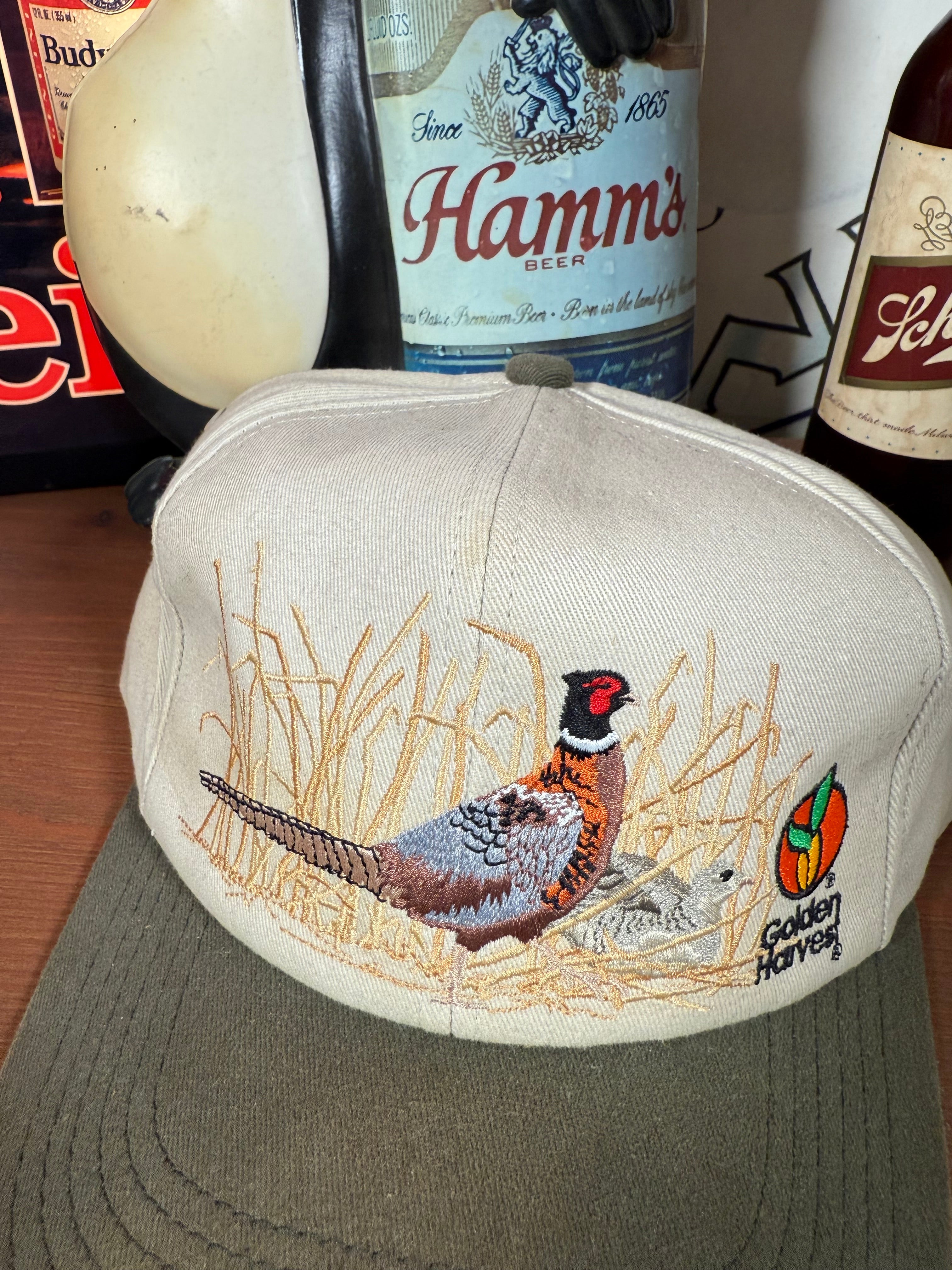 Vintage Distressed Pheasant Golden Harvest K Products Hat