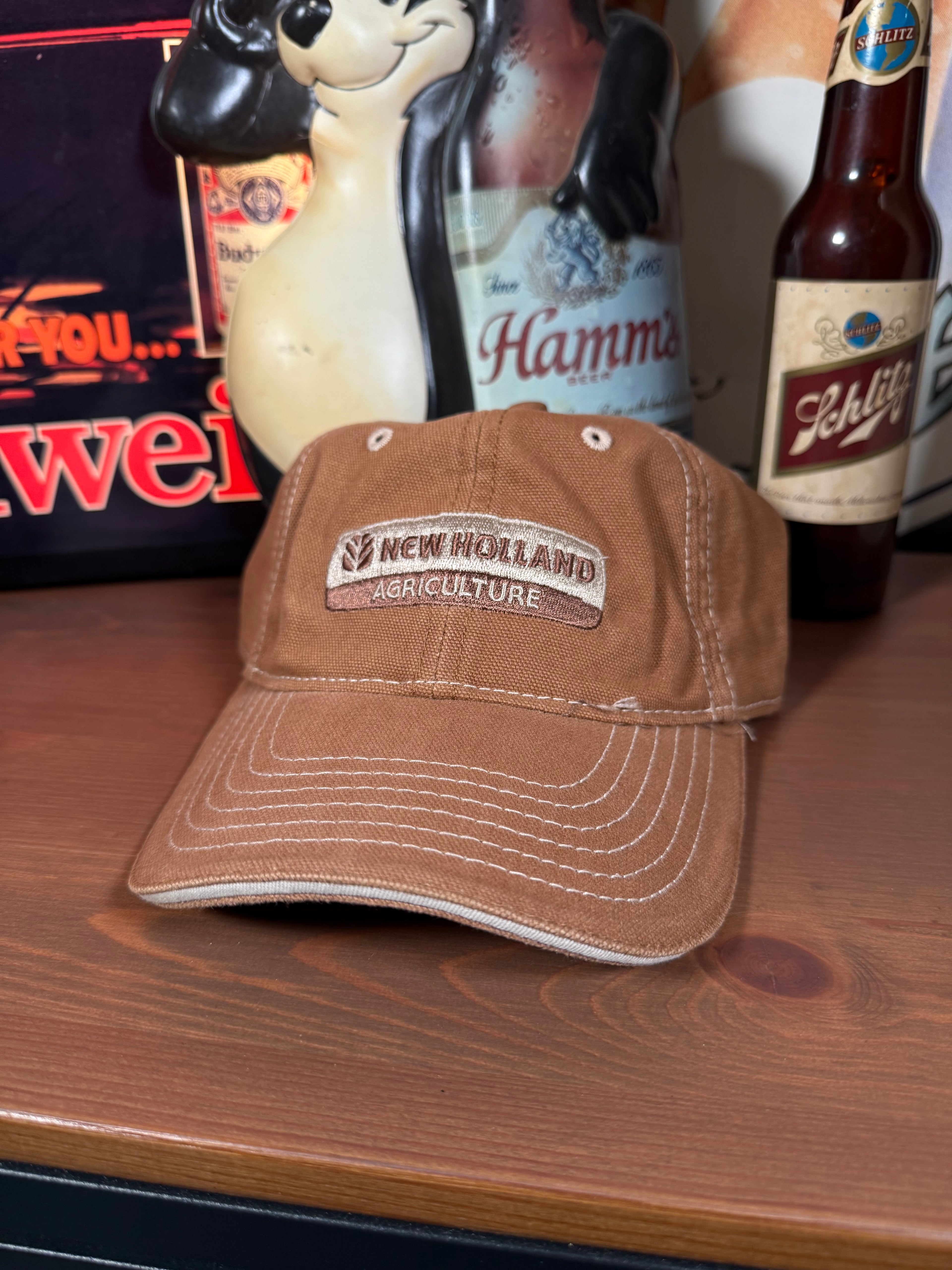 Vintage Y2K New Holland Agriculture Brown K Products Hat