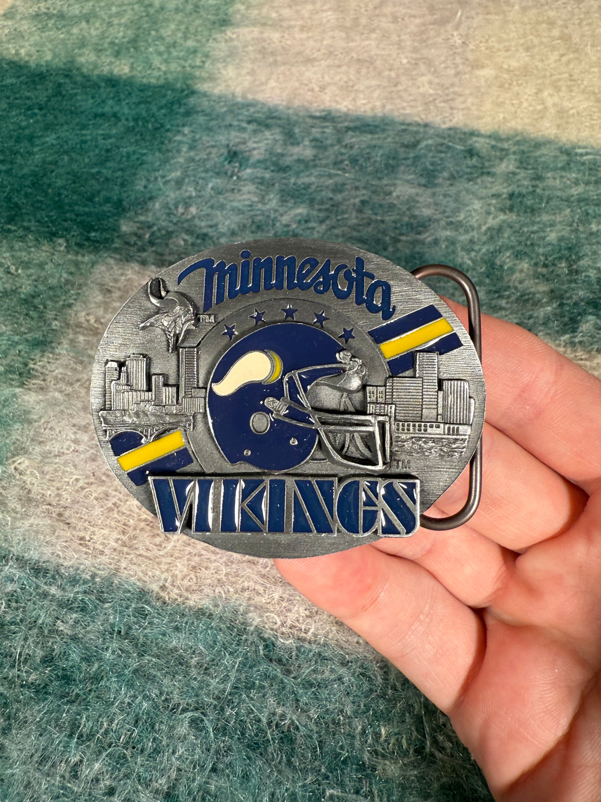 Vintage Minnesota Viking Helmet Belt Buckle