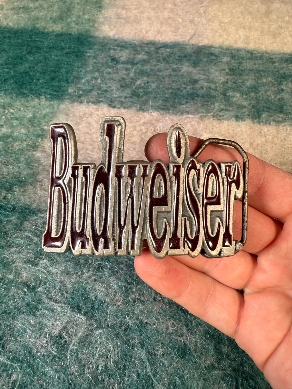 Vintage Budweiser Spellout Belt Buckle