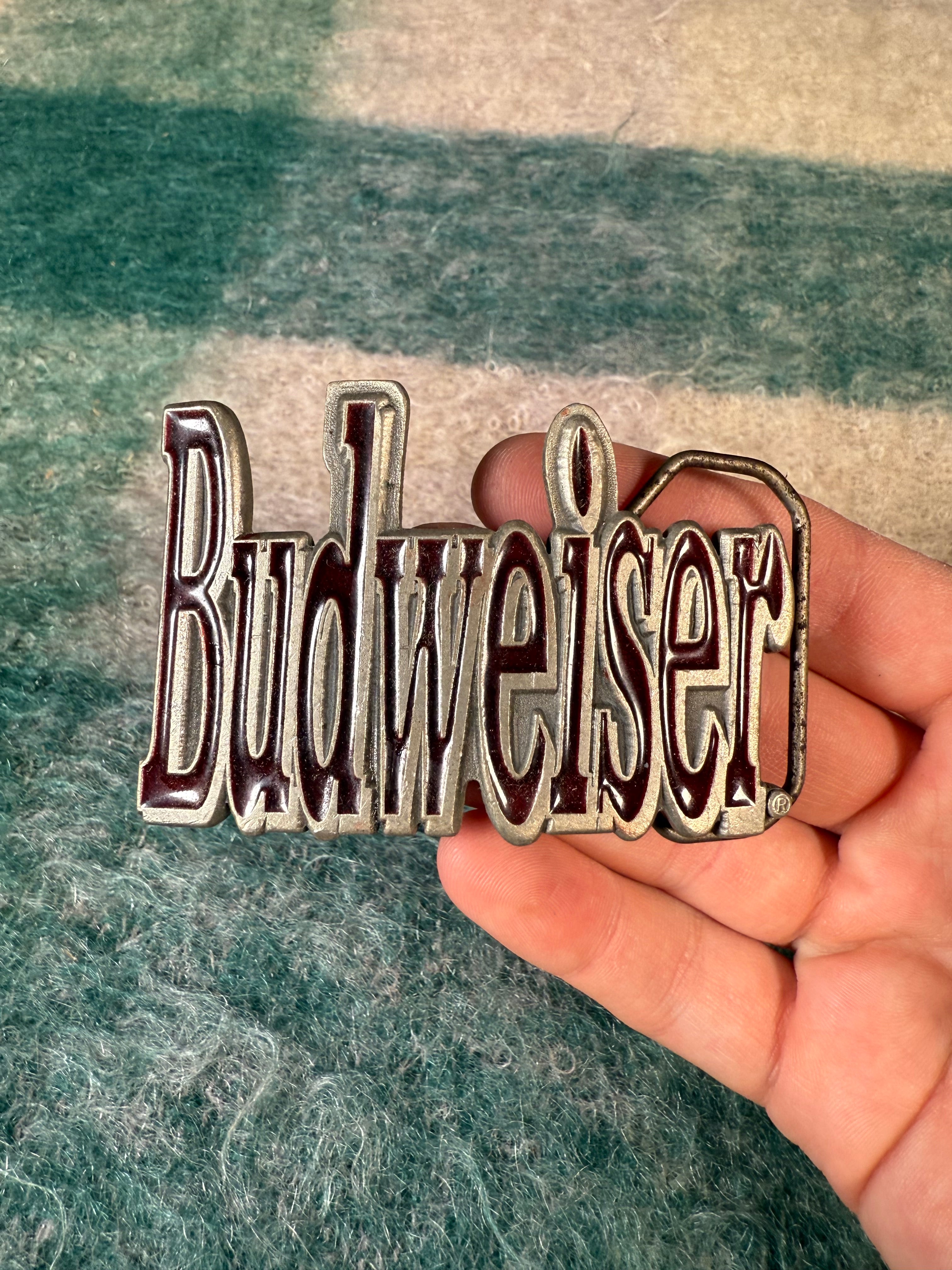 Vintage Budweiser Spellout Belt Buckle