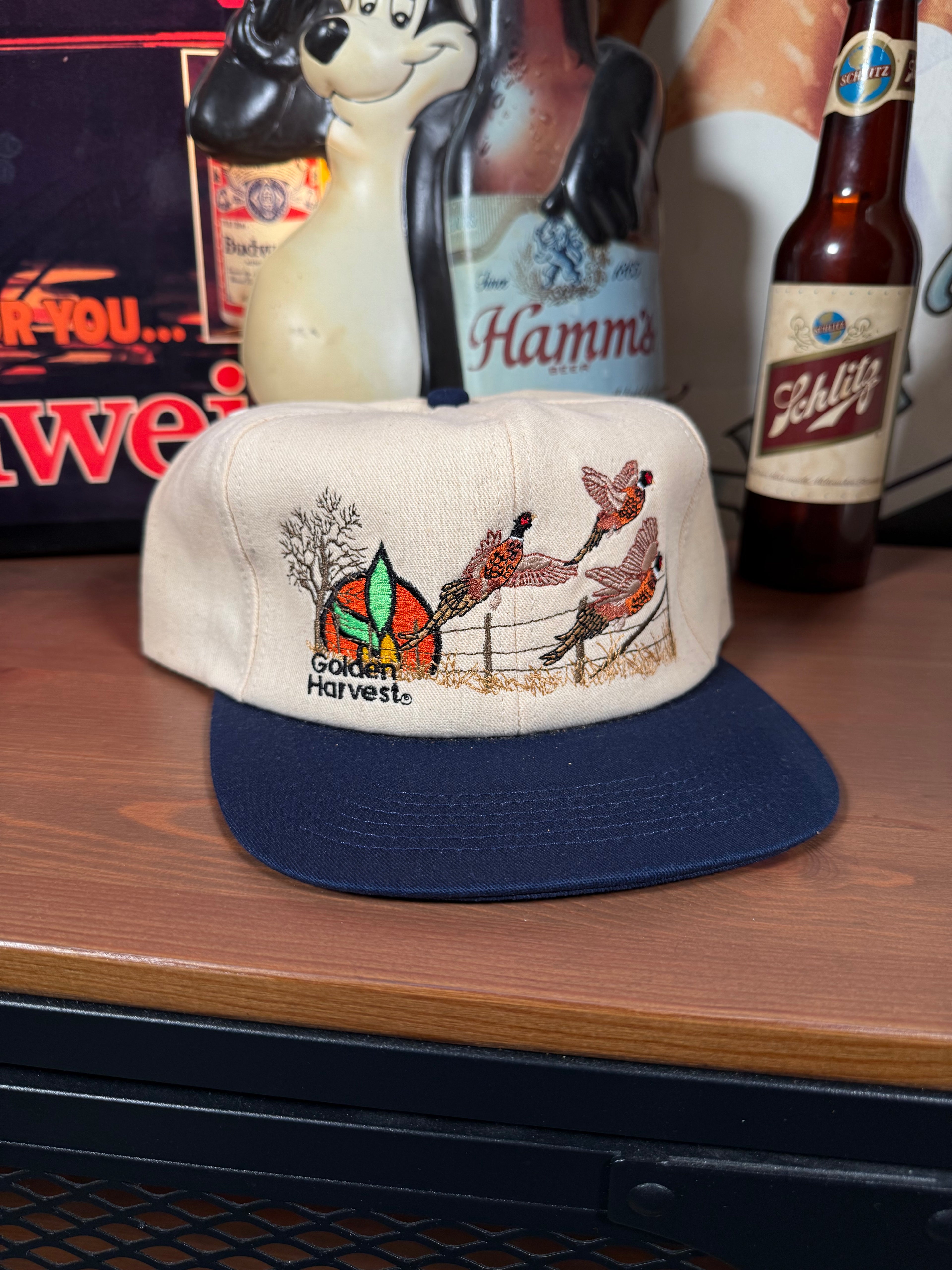 Vintage Golden Harvest Pheasant K Products Snapback Hat