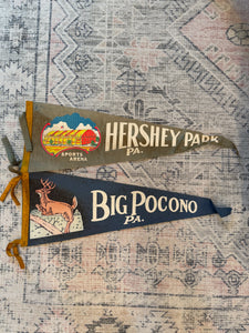 Lot of 2 Vintage Pennants - Hershey Park and Big Pocono