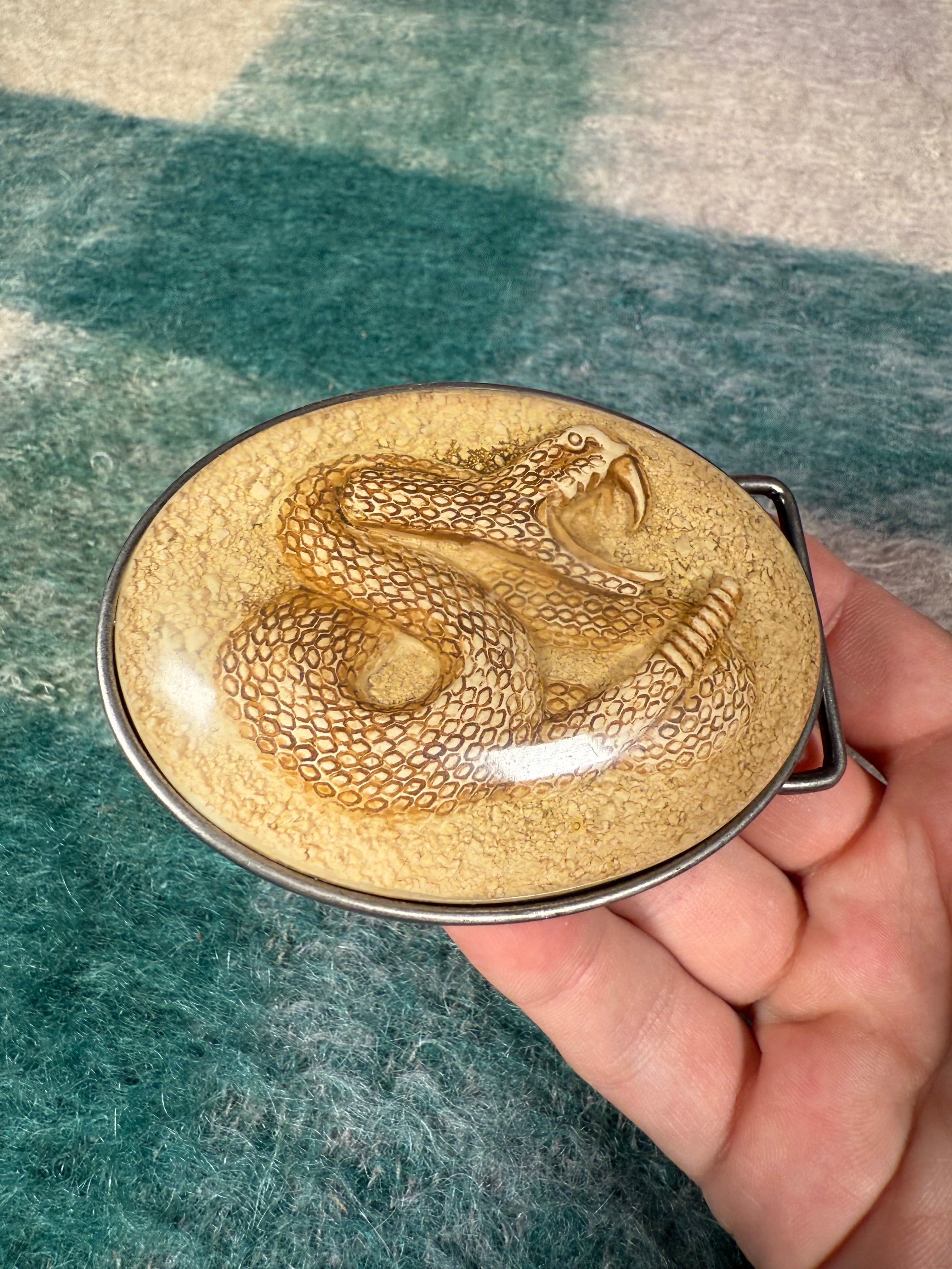 Vintage Snake Bubble Belt Buckle