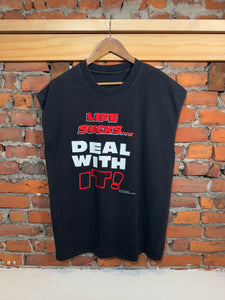 Vintage Life Sucks Cutoff Shirt (XL)