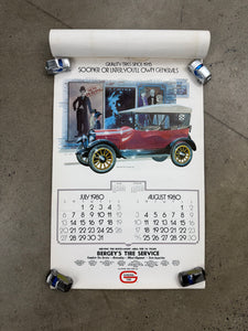 Vintage 1980 General Tire Calendar (17x26.5inch)(Missing Pages)