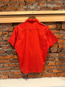 True Vintage Grants Menswear Red Loop Collar Button Up Shirt (M)