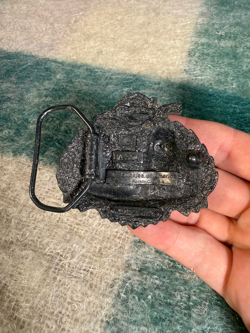 Vintage Mean Machines Skull and Dog Motorcycle Belt Buckle
