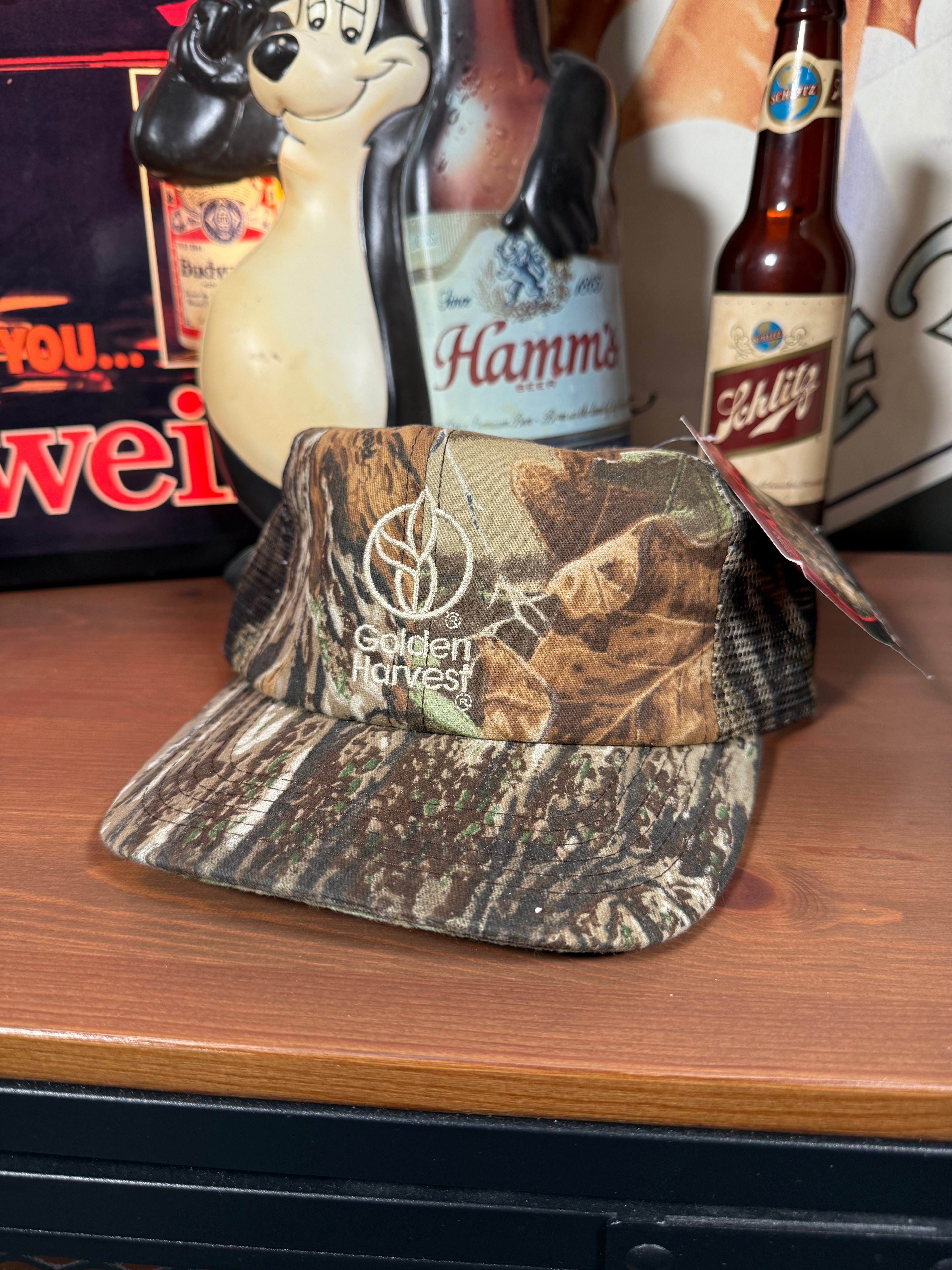 Vintage Realtree Camo Golden Harvest K Products Trucker Hat