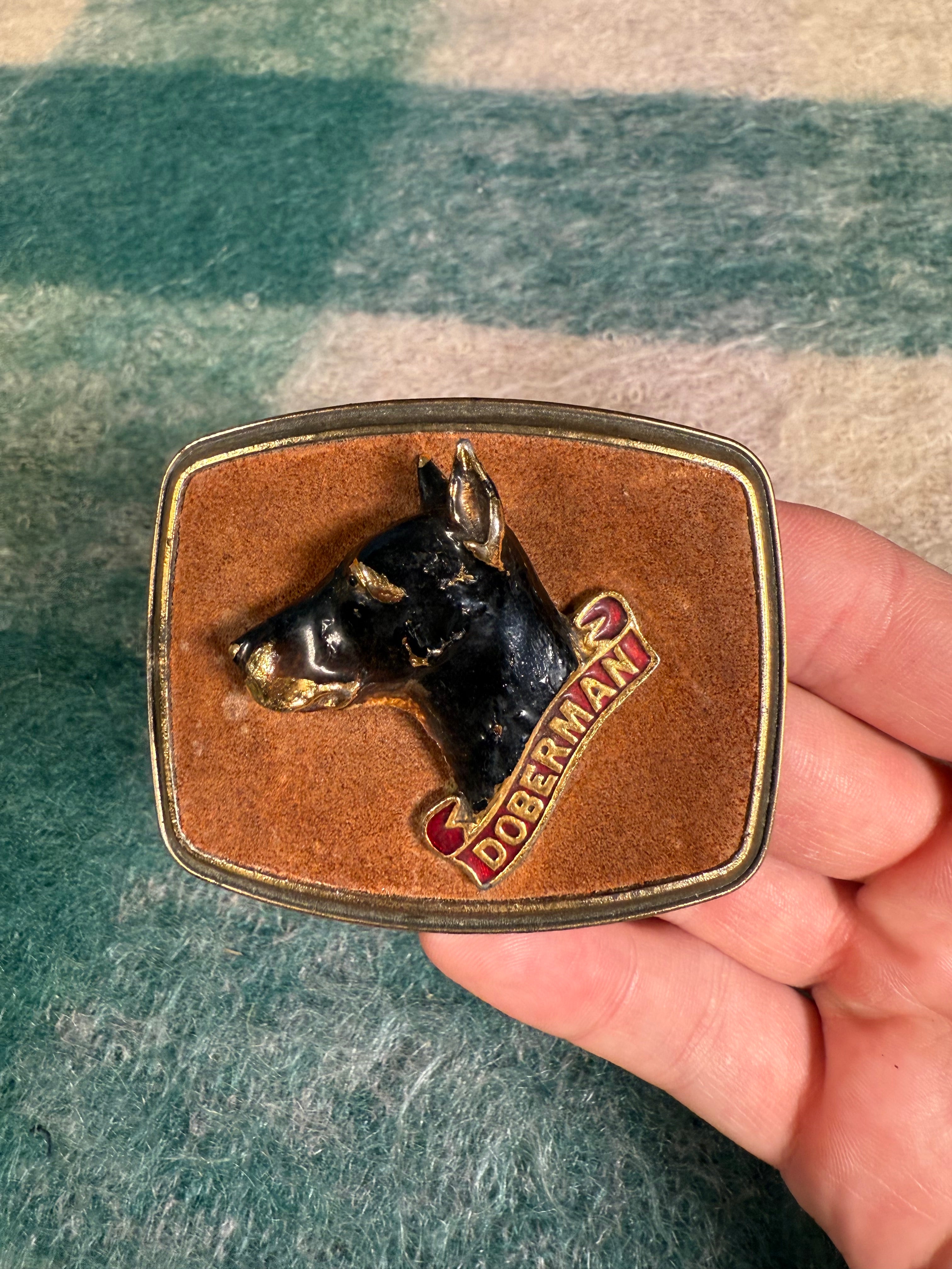 Vintage Doberman Belt Buckle