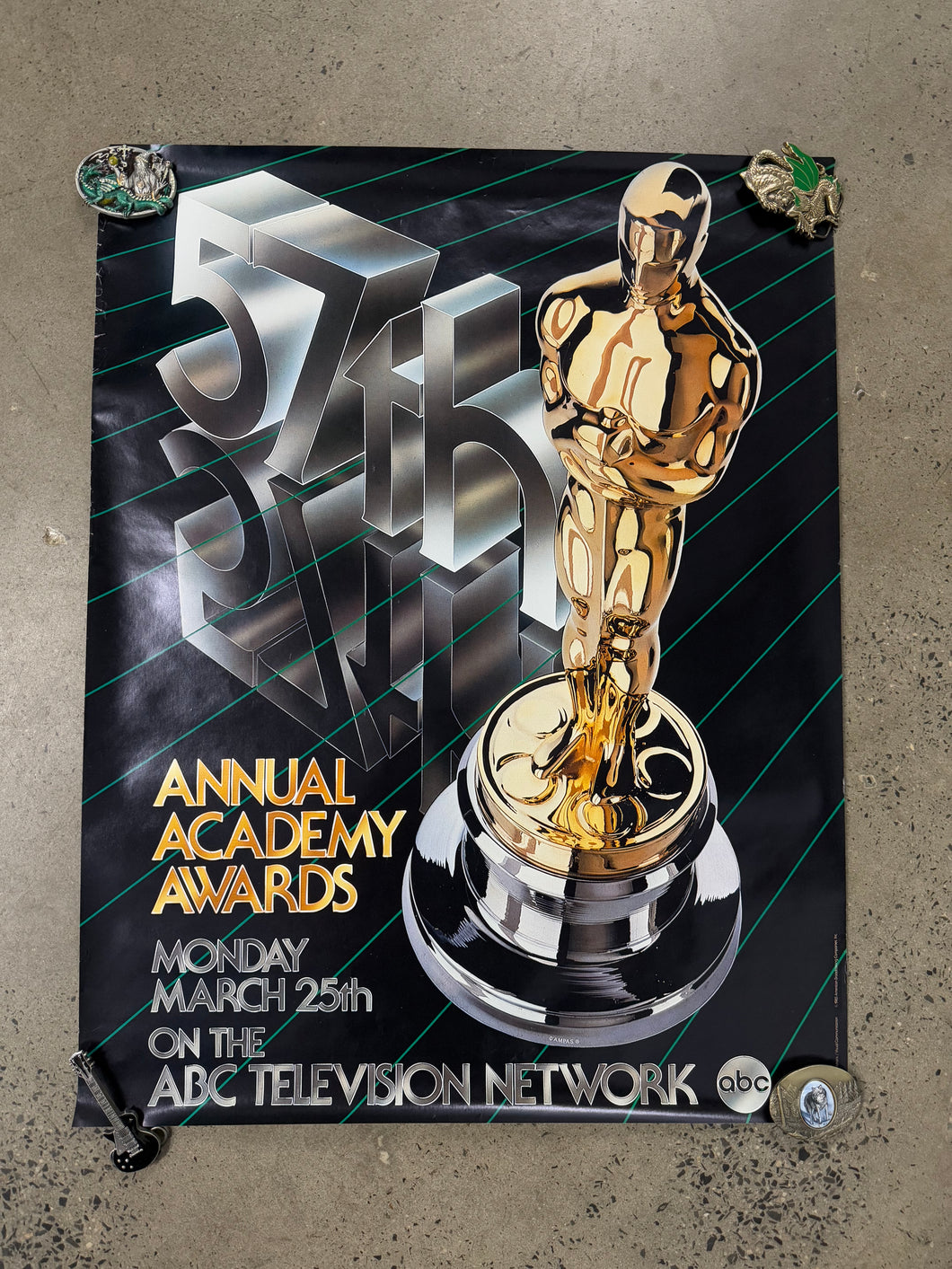 Vintage 80s 57th Annual Academy Awards Poster (26x33inch)