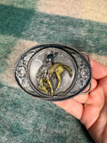 Vintage Cowboy on Horse Belt Buckle