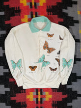 Load image into Gallery viewer, Vintage Butterfly Print Collared Swestshirt (WM)
