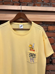 Vintage Embroidered Looney Tunes Pocket Tee (XL)