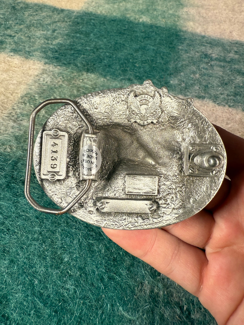 Vintage Eagle and Rose Belt Buckle