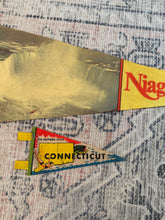 Load image into Gallery viewer, Lot of 2 Vintage Pennants - Niagara Falls and Connecticut
