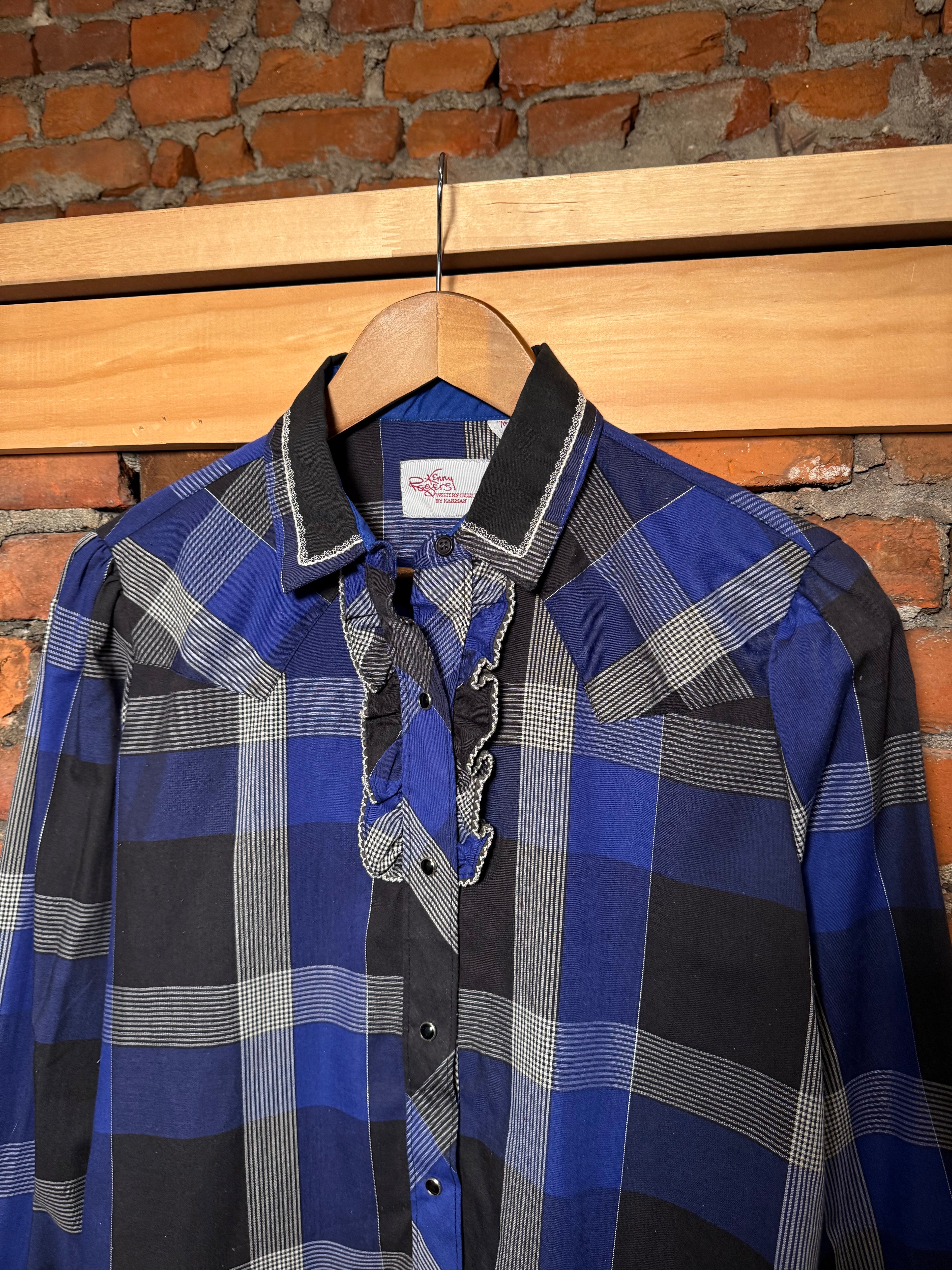 Vintage Kenny Rogers Blue Pearl Snap Western Shirt (WM)