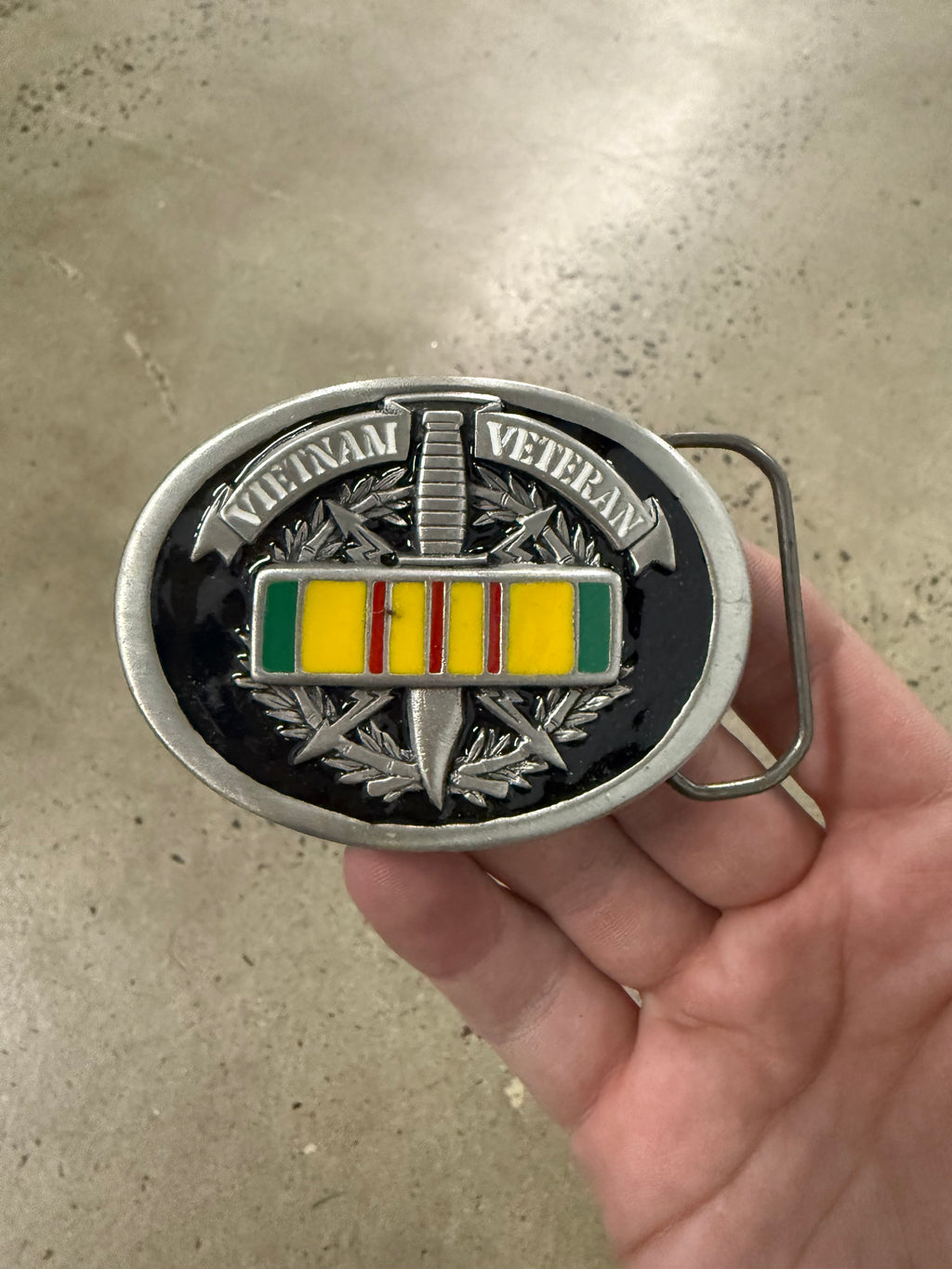 Vintage Vietnam Veteran Belt Buckle