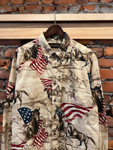 Load image into Gallery viewer, Vintage American Flag Horses Western Shirt (L)
