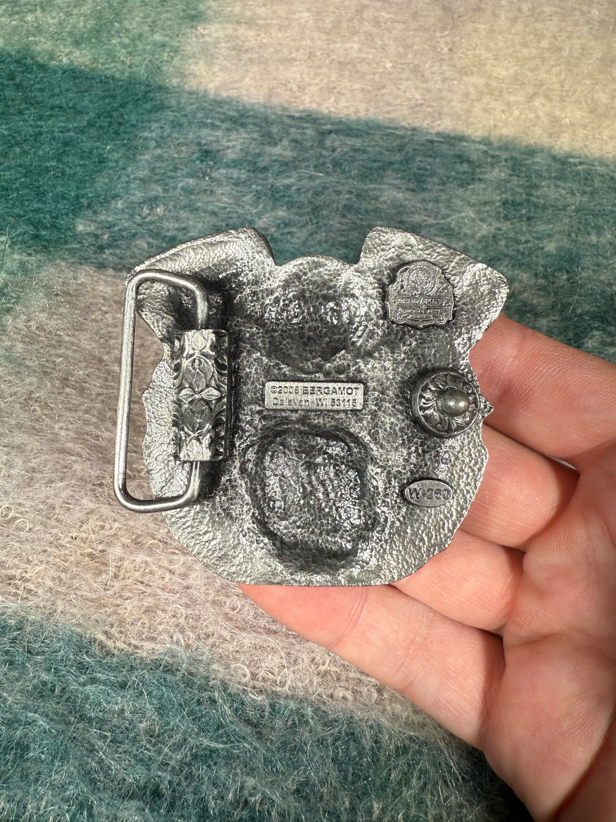 Vintage Flaming Motorcycle Engine Belt Buckle