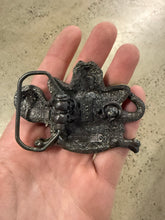 Load image into Gallery viewer, Vintage Snake Biting Skull Belt Buckle

