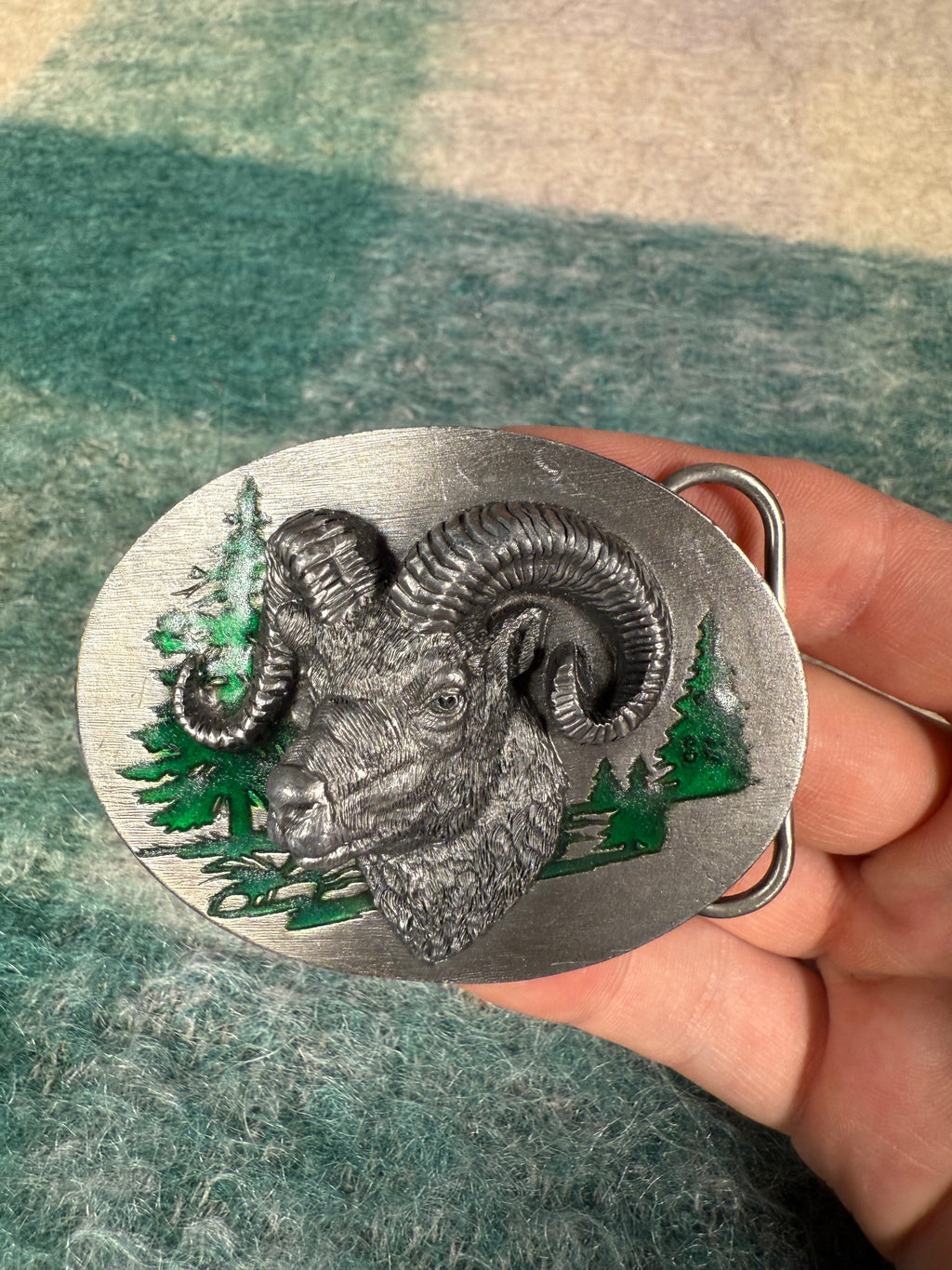 Vintage Rams Head Belt Buckle