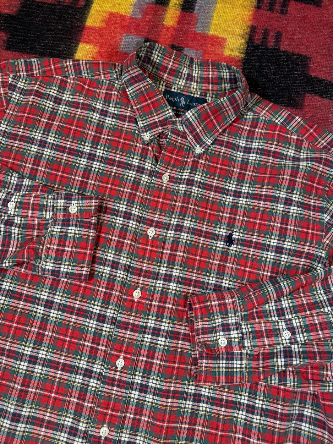 Vintage Polo Ralph Lauren Red Plaid Shirt (XL)