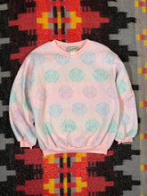 Load image into Gallery viewer, Vintage 80s Style Up Pink Pattern Fleece Pullover (WL)
