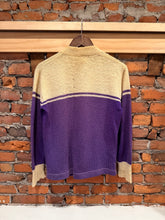 Load image into Gallery viewer, True Vintage Distressed B Letterman Cardigan Sweater (S/M)

