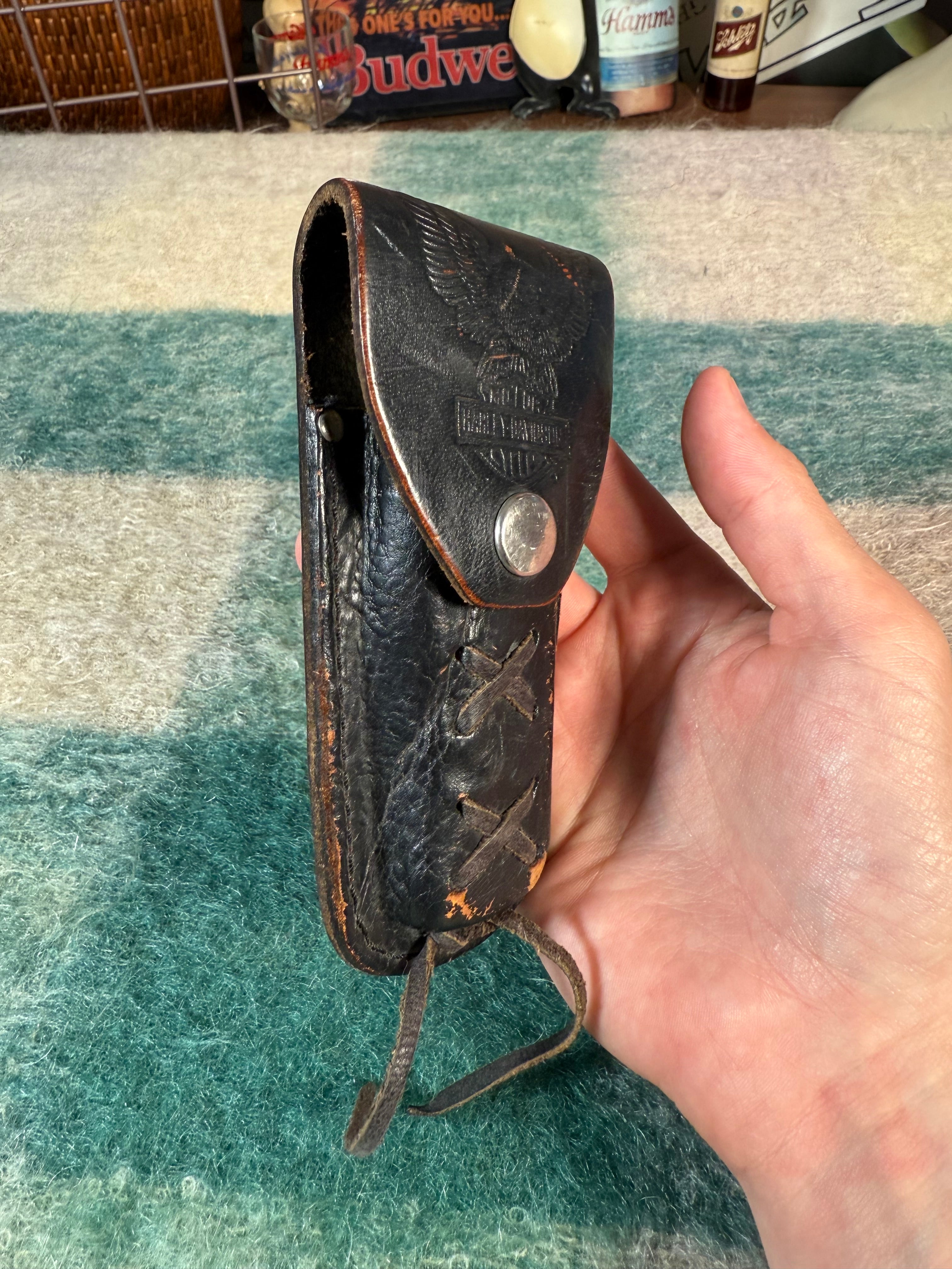 Vintage Harley Davidson Uncle Henry Knife with Leather Case