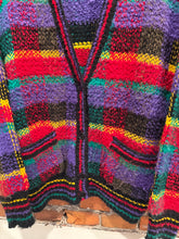 Load image into Gallery viewer, Vintage 90s Counterparts Rainbow Knit Cardigan Sweater (L)
