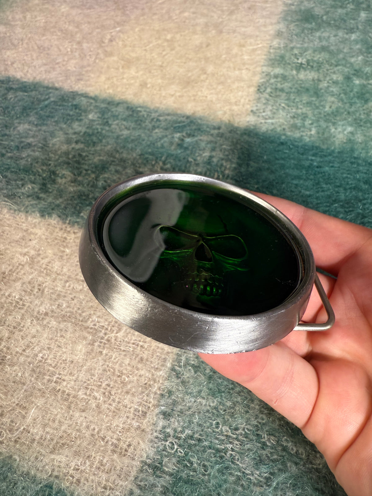 Vintage 3D Skull in Resin Belt Buckle