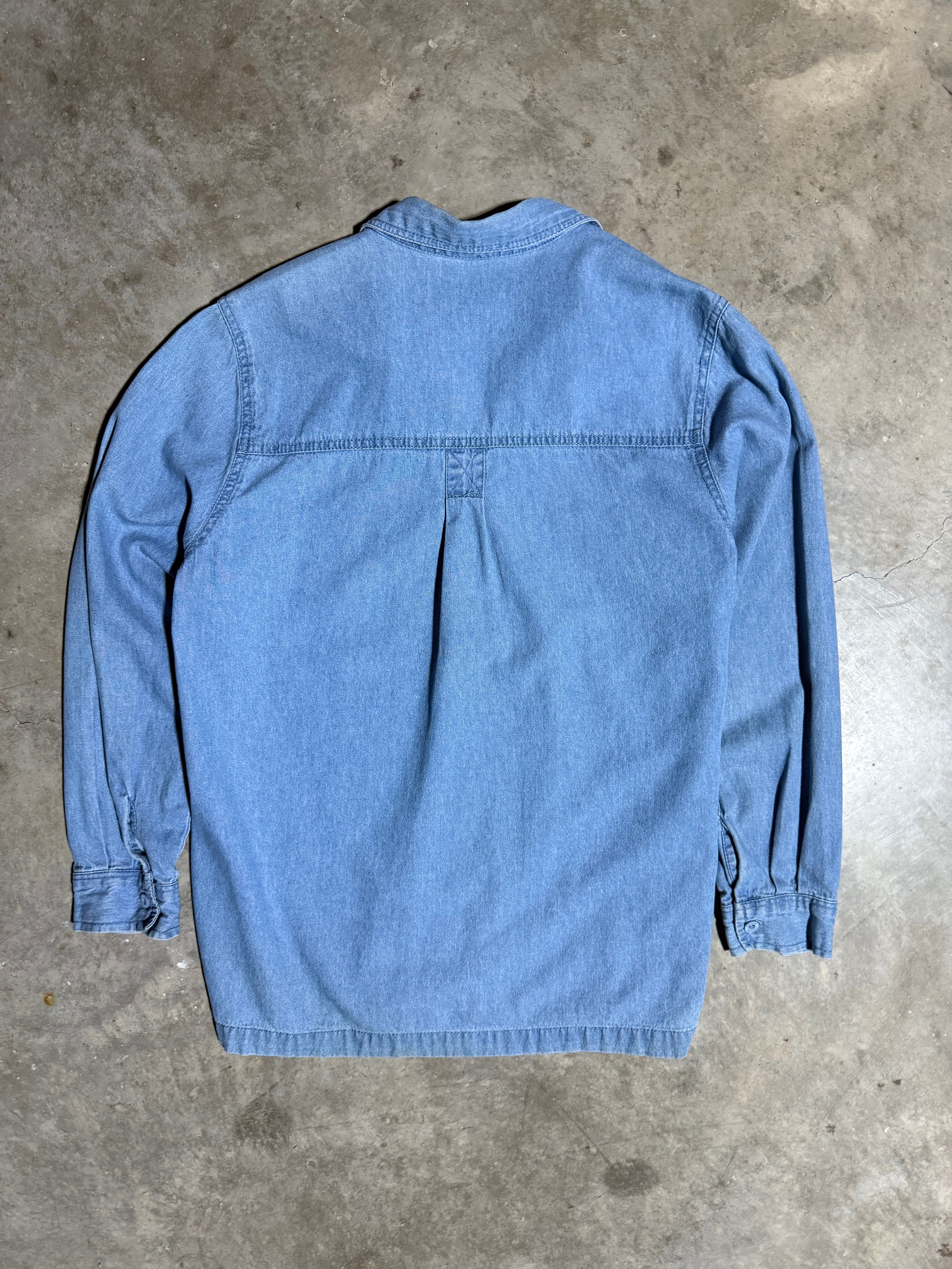 Vintage Hot Air Balloon Embroidered Denim Shirt (WS)