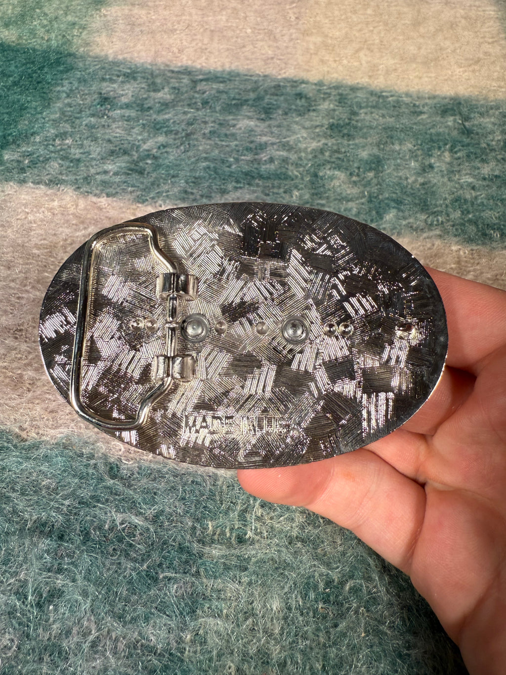 Vintage Black and Silver Eagle Belt Buckle