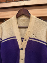 Load image into Gallery viewer, True Vintage Distressed B Letterman Cardigan Sweater (S/M)
