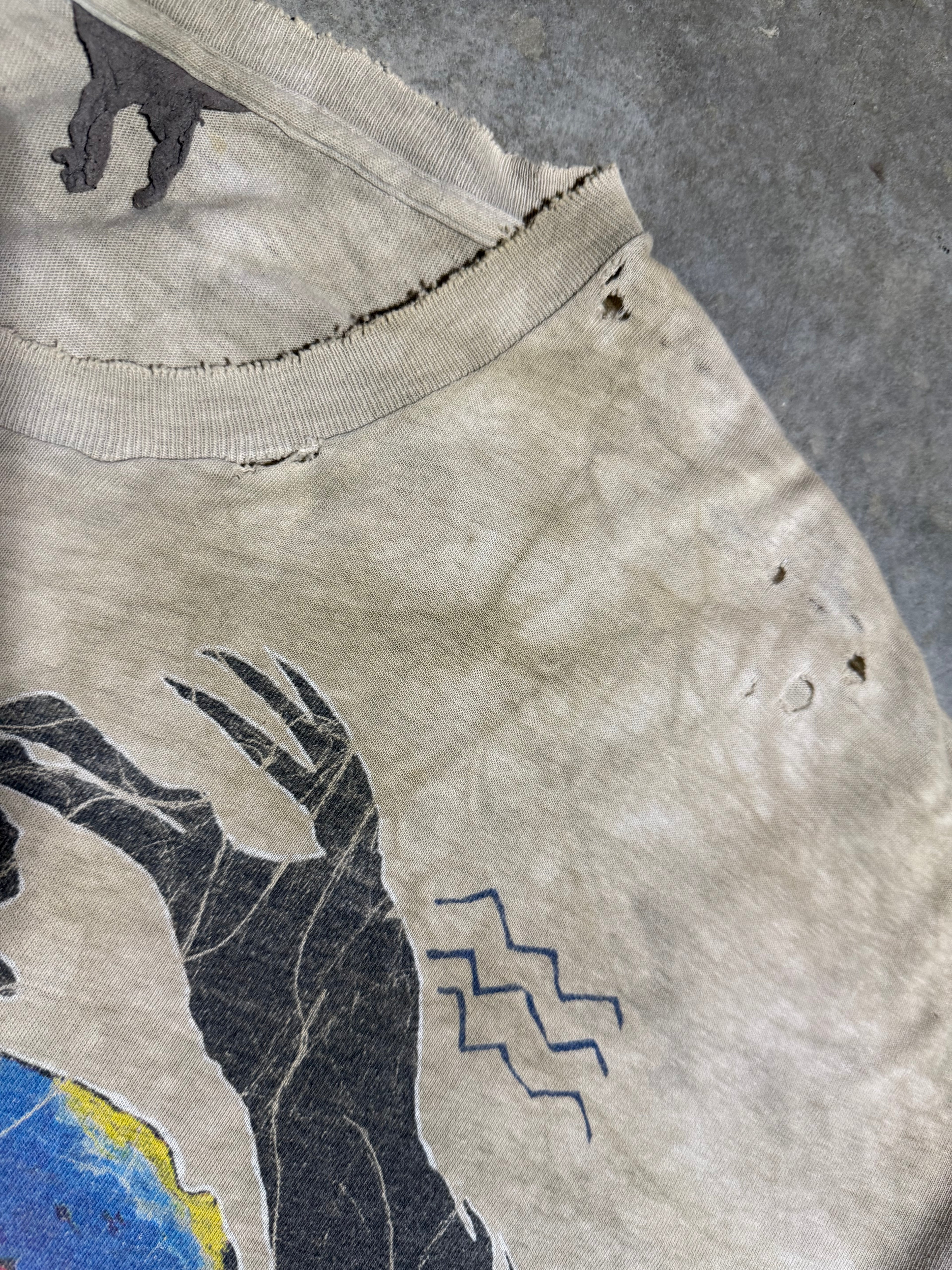 Vintage 90s Running Horse Dyed Distressed T-Shirt (2XL)