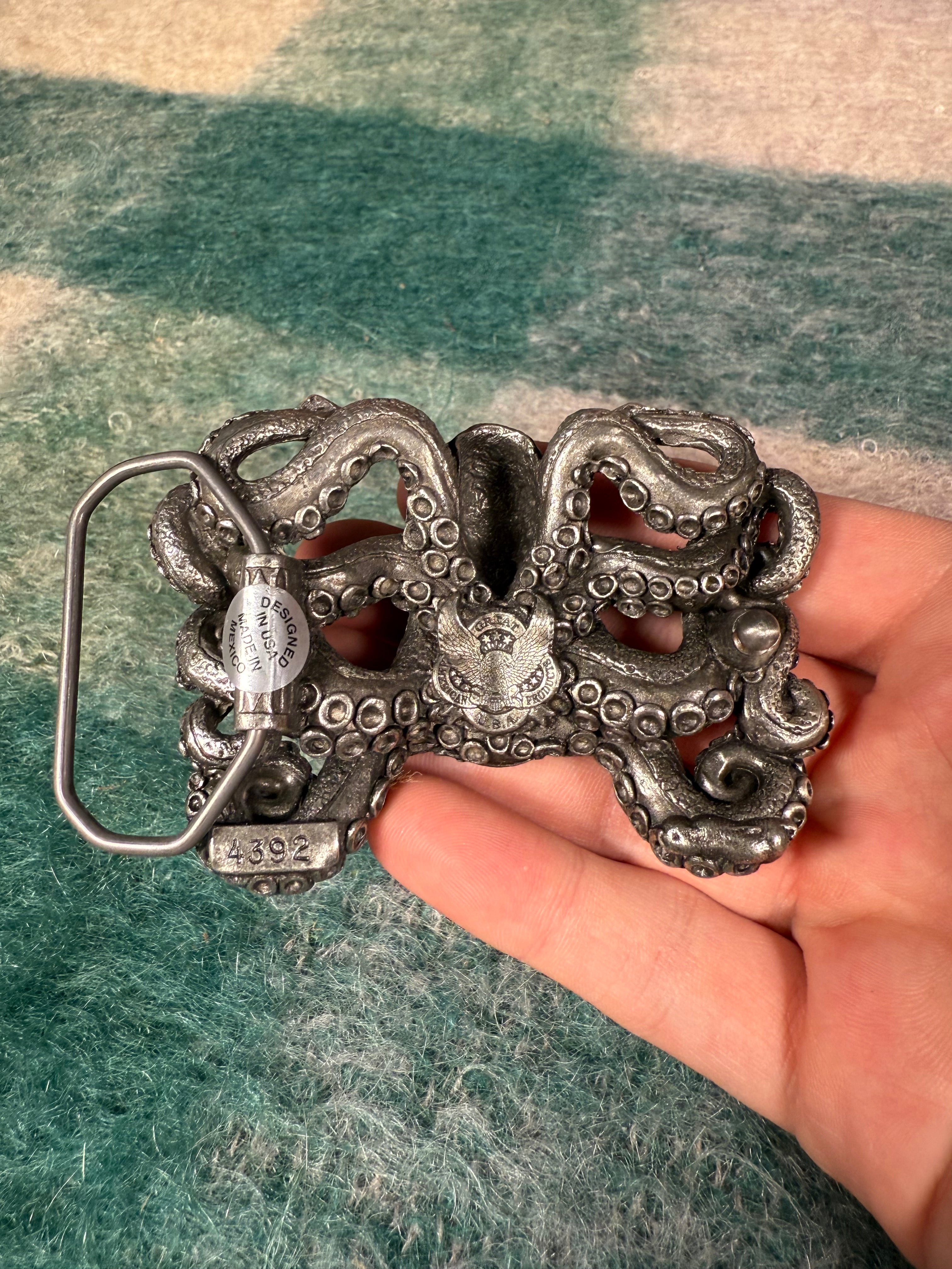 Vintage 3D Octopus Belt Buckle