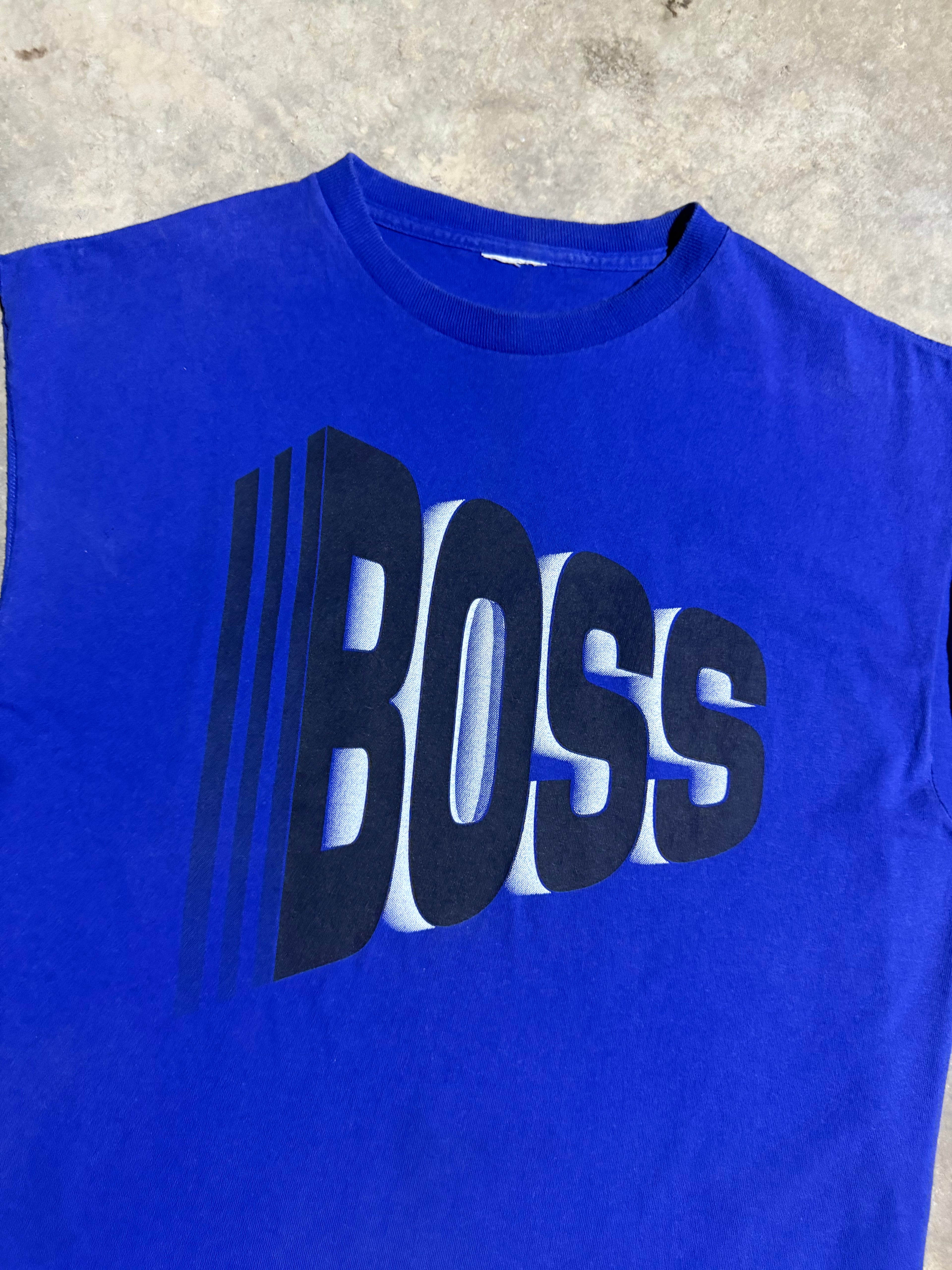 Vintage Hugo Boss Blue Cutoff Tee (L)