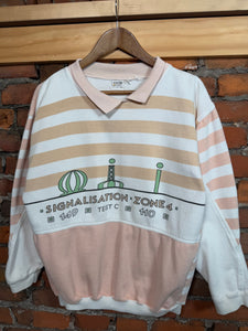 Vintage 80s Striped Novelty Sweatshirt (WS)