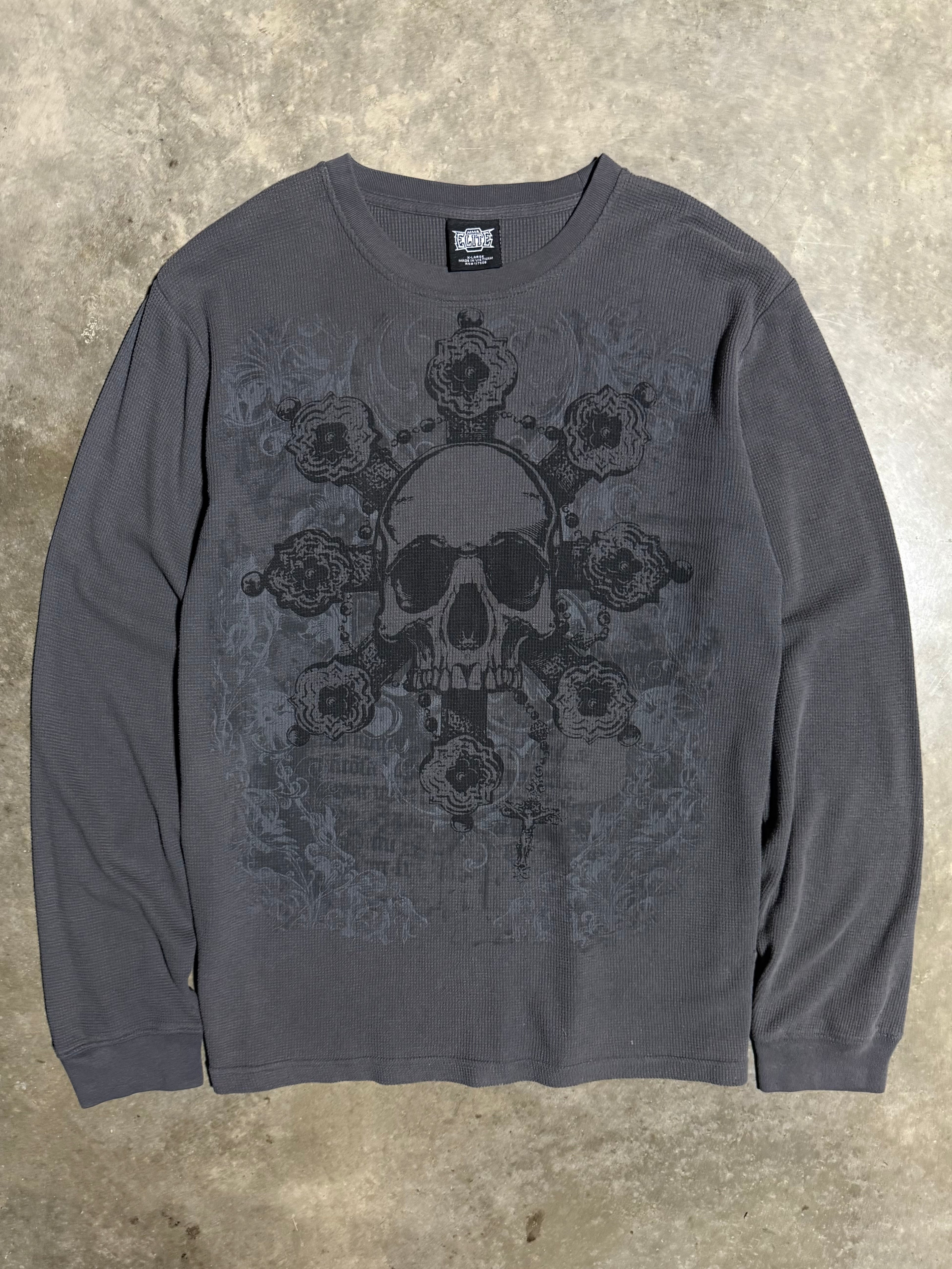 2000s Elite MMA Skull Thermal Longsleeve (XL)