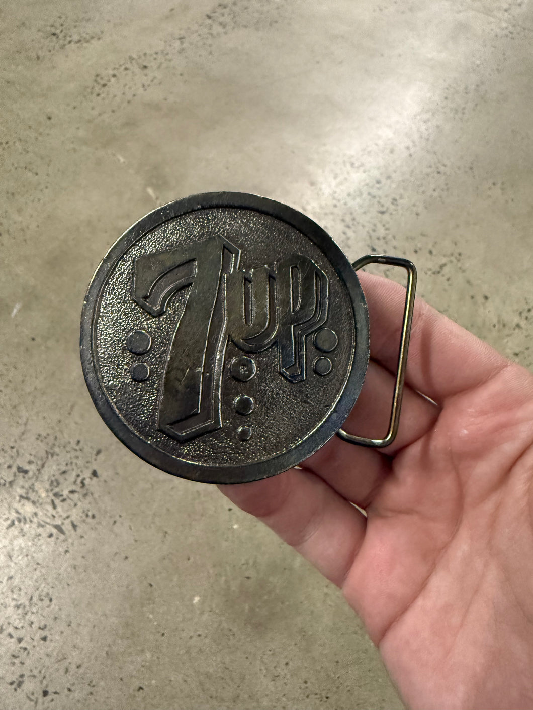 Vintage 70s 7-Up Belt Buckle