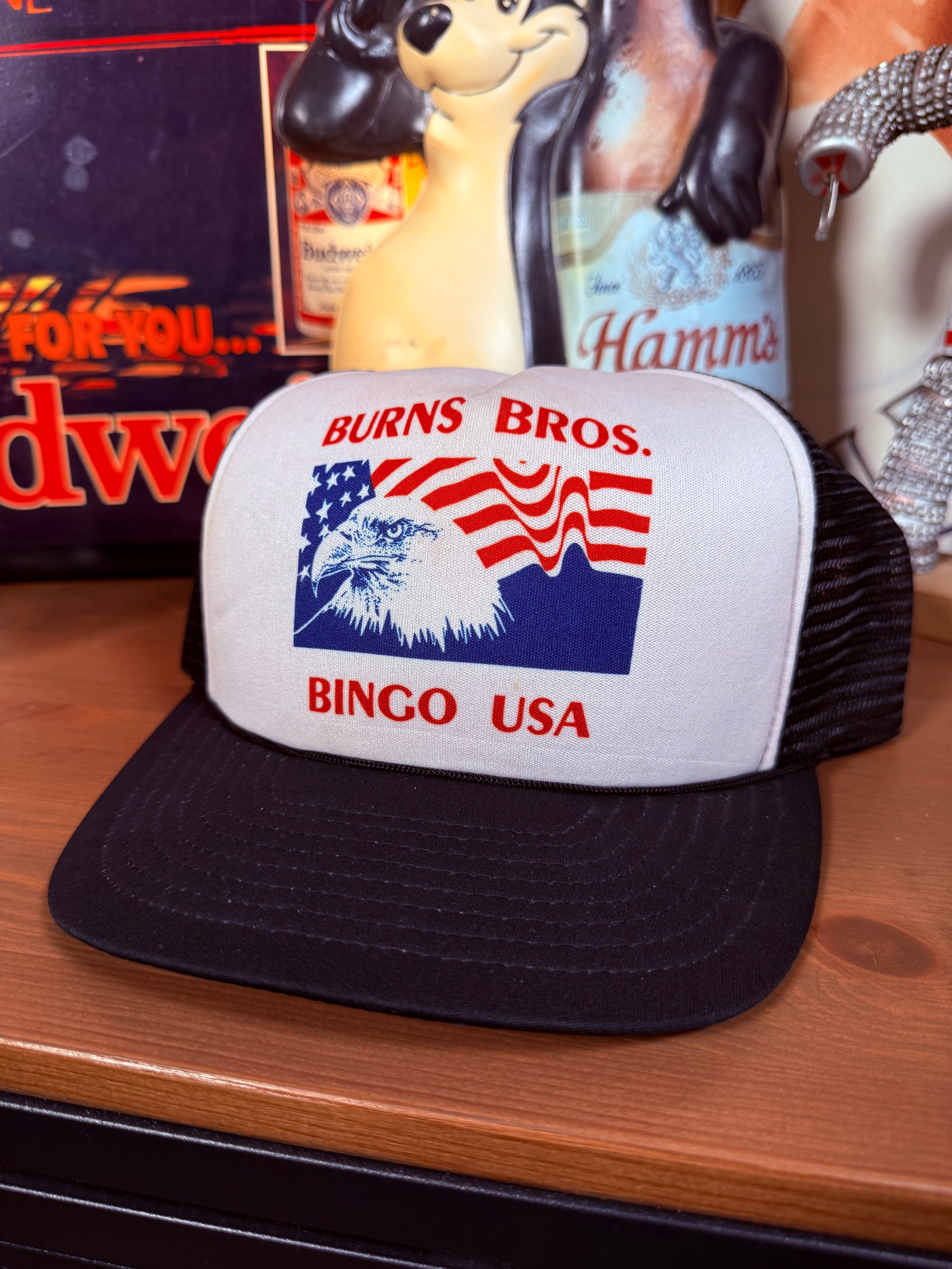 Vintage Burns Bros Bingo Eagle Trucker Hat