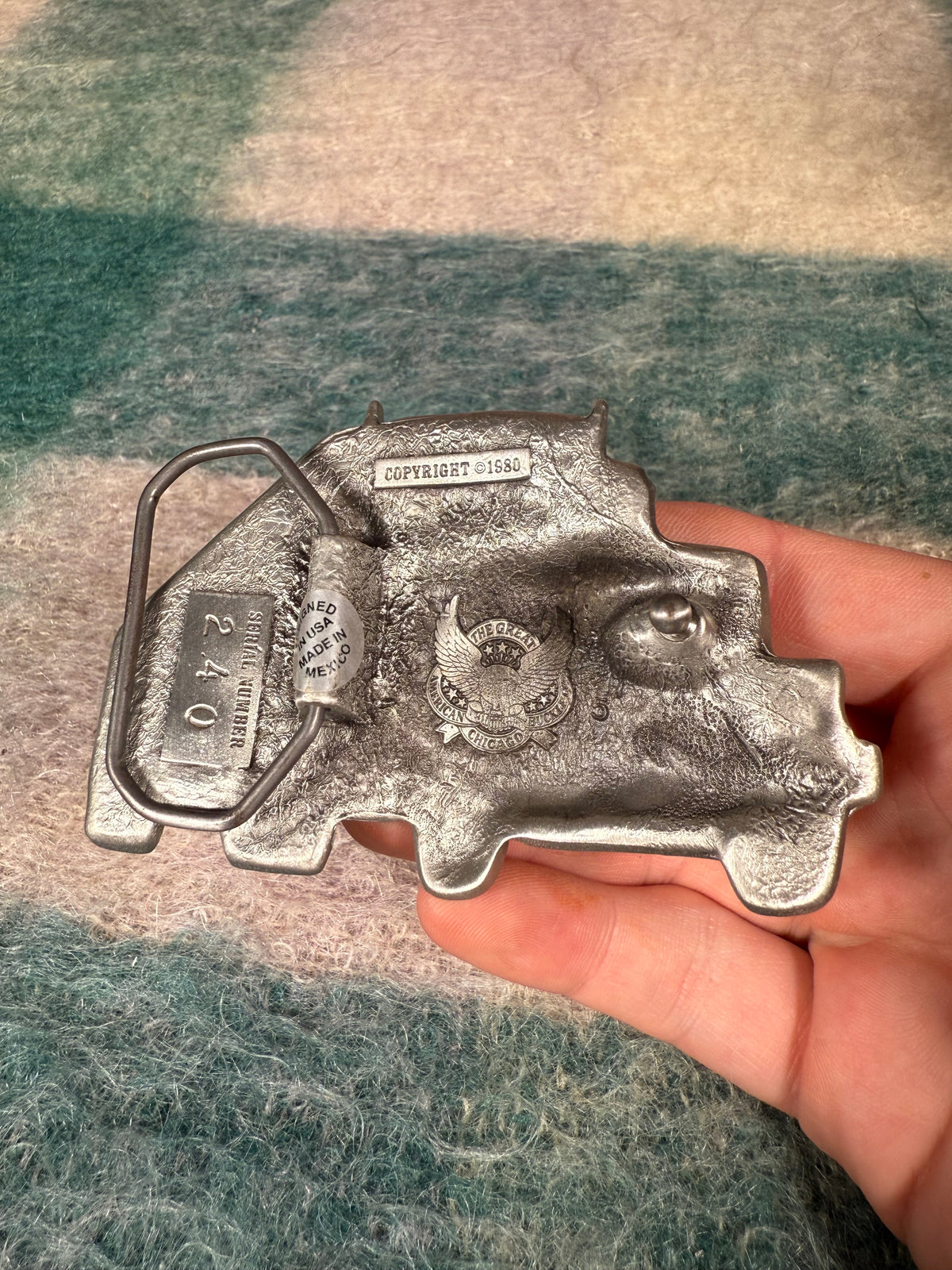 Vintage Semi Truck No Color Belt Buckle