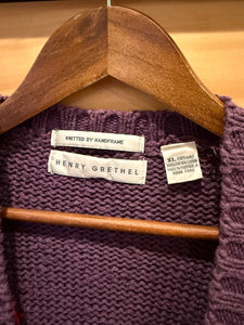 Vintage Henry Grethel Pattern Cardigan Sweater (XL)