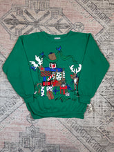 Load image into Gallery viewer, Vintage 80s Reindeer and Presents Christmas Crewneck (WM)

