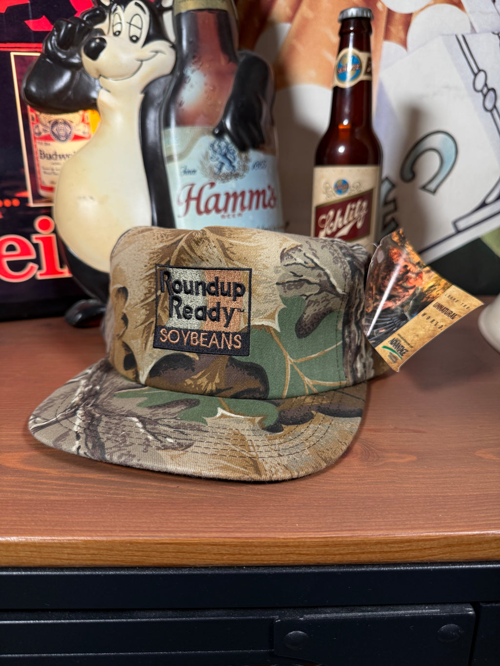 Vintage Roundup Ready Soybeans Camo K Products Snapback Hat
