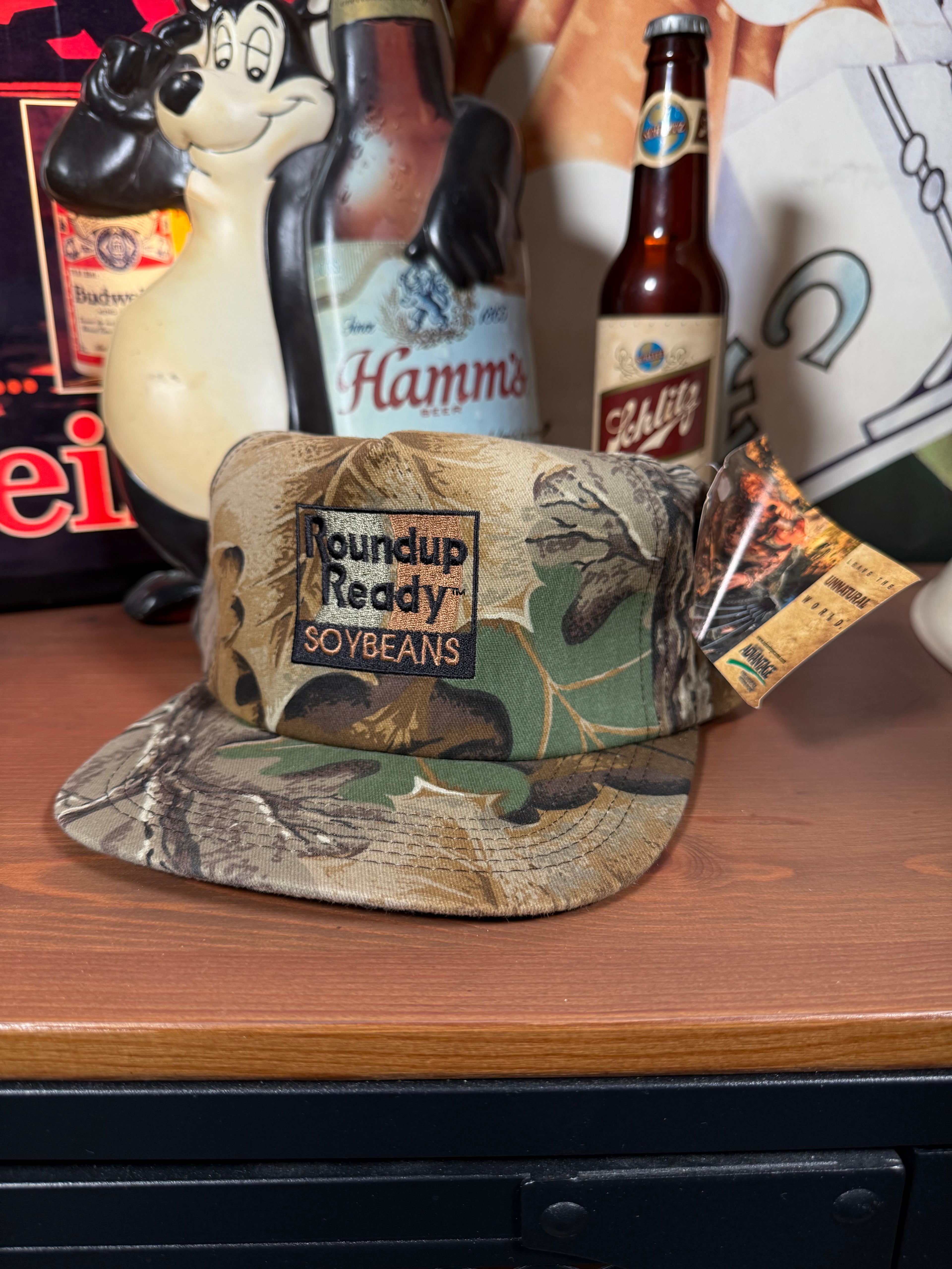 Vintage Roundup Ready Soybeans Camo K Products Snapback Hat