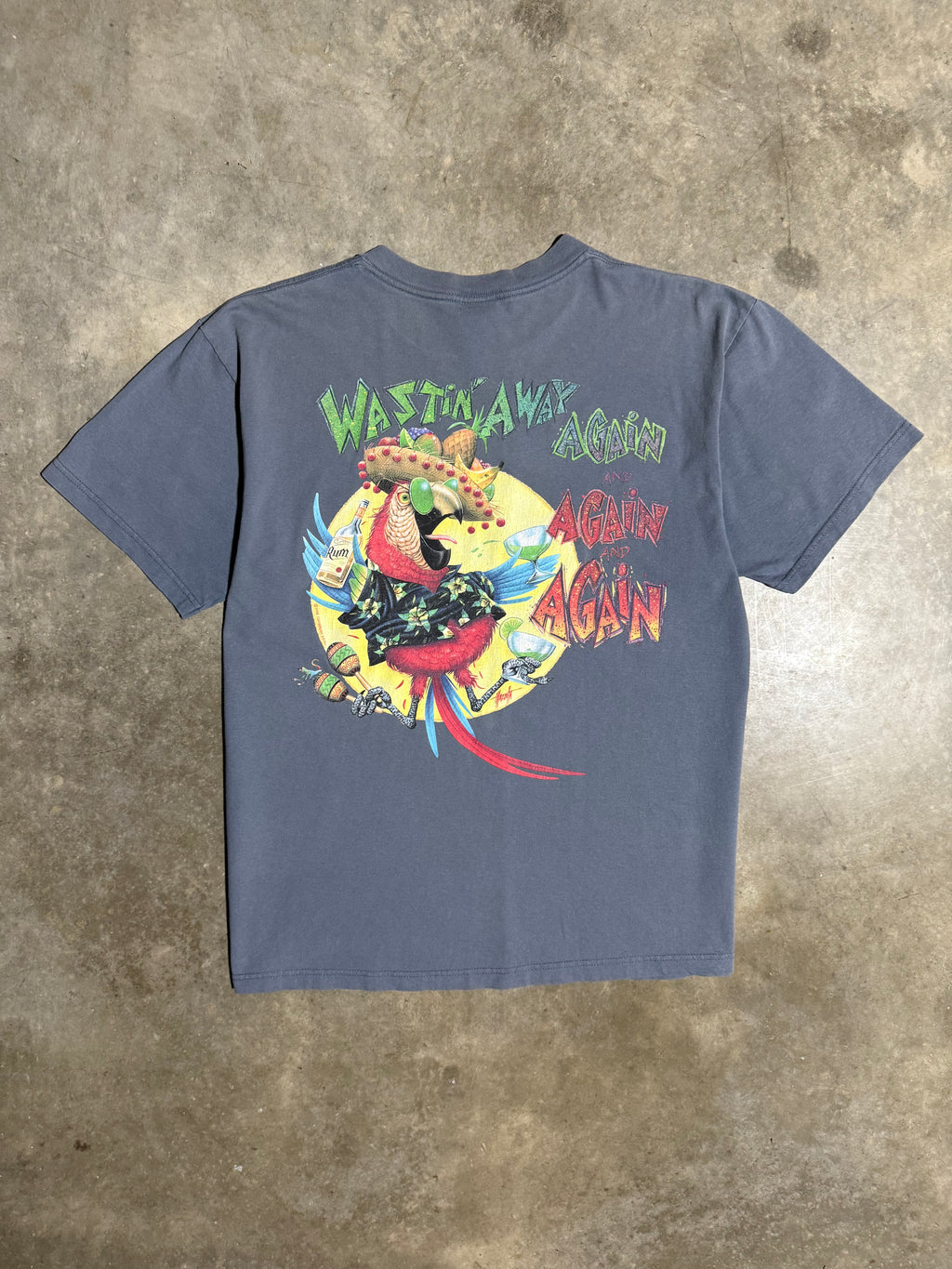 Vintage Wastin Away Again Parrot Margaritaville Tee (XL)