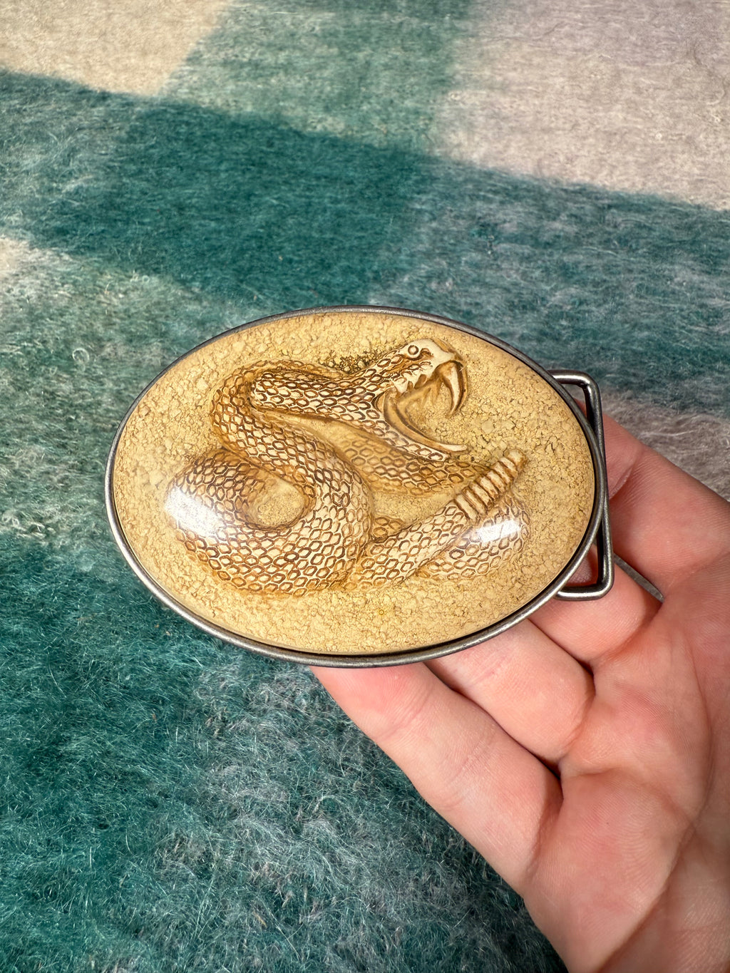 Vintage Snake Bubble Belt Buckle