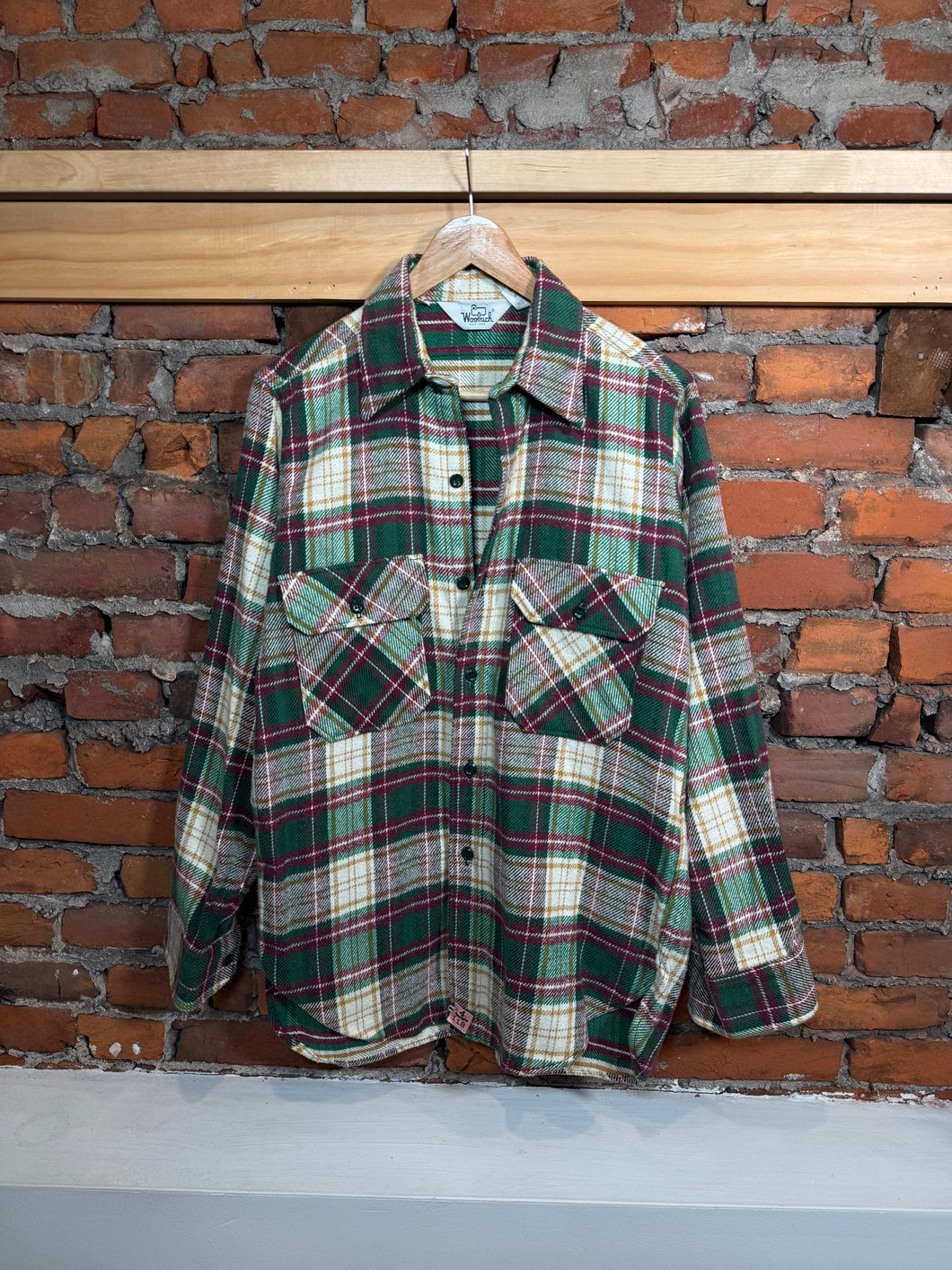 Vintage 80s Woolrich Green Flannel (M)
